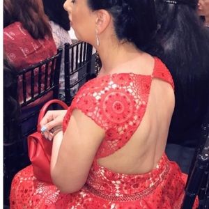 Red, Swarovski crystals,  Giovanni dress open back